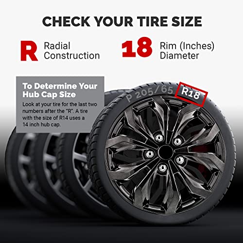 Pilot Automotive WH555-18GM-B 18 Inch Spyder Gunmetal Grey Universal Hubcap Wheel Covers For Cars - Set Of 4 - Fits Most Cars - Image 3