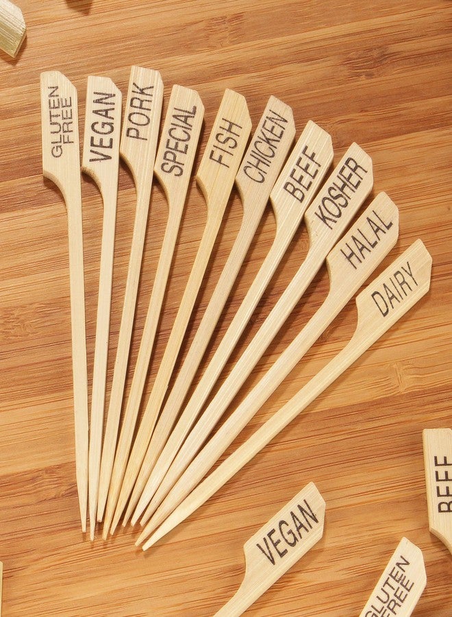 BambooMN - Gluten-Free Label Marker Bamboo Paddle Pick - 3.5" (8.9cm) - 100 Pieces - Image 3