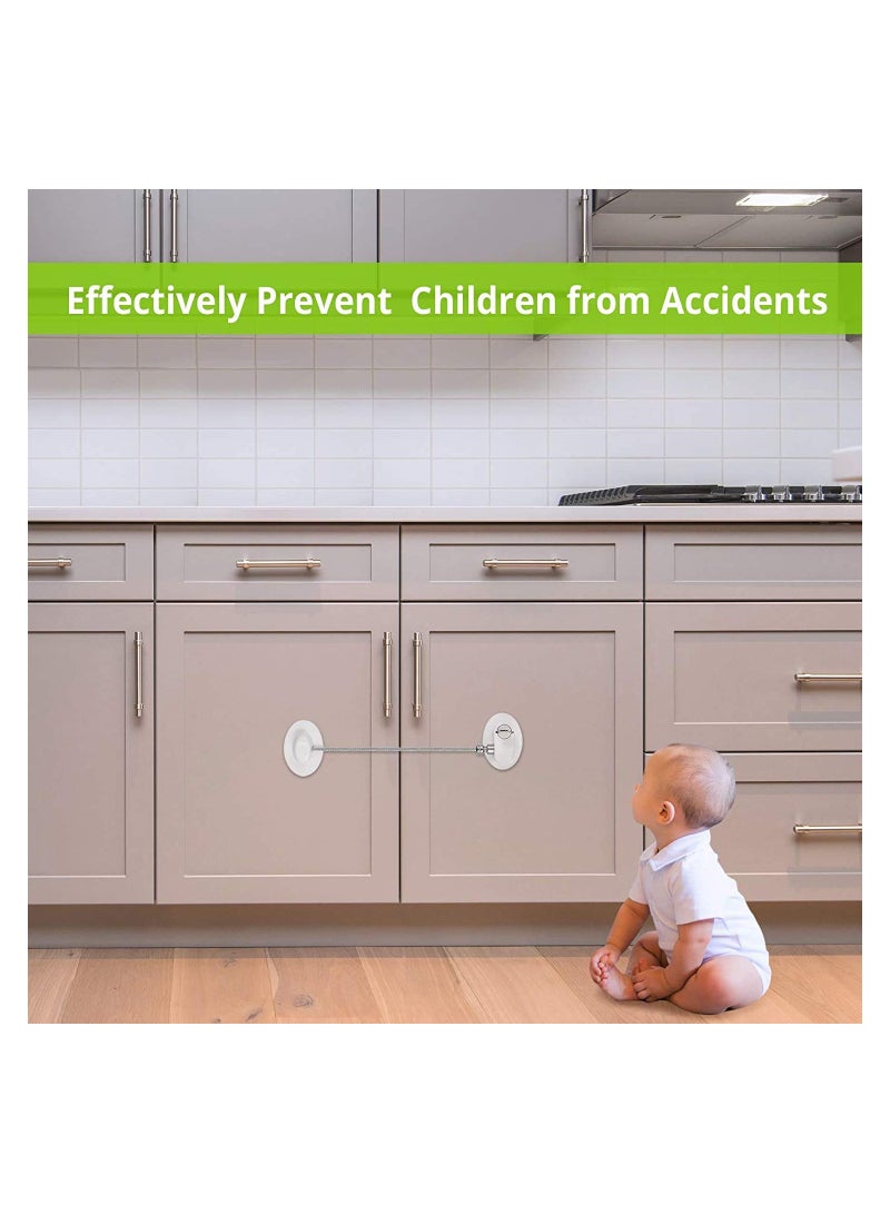 SYOSI 2Pack Fridge Locks Refrigerator Lock Freezer Locks with 4 Keys Baby Safety Door Lock Window Locks Strong 3M Adhesive No Drill Childproof Lock Fridge Door Cabinet Drawer Locks -White - Image 5