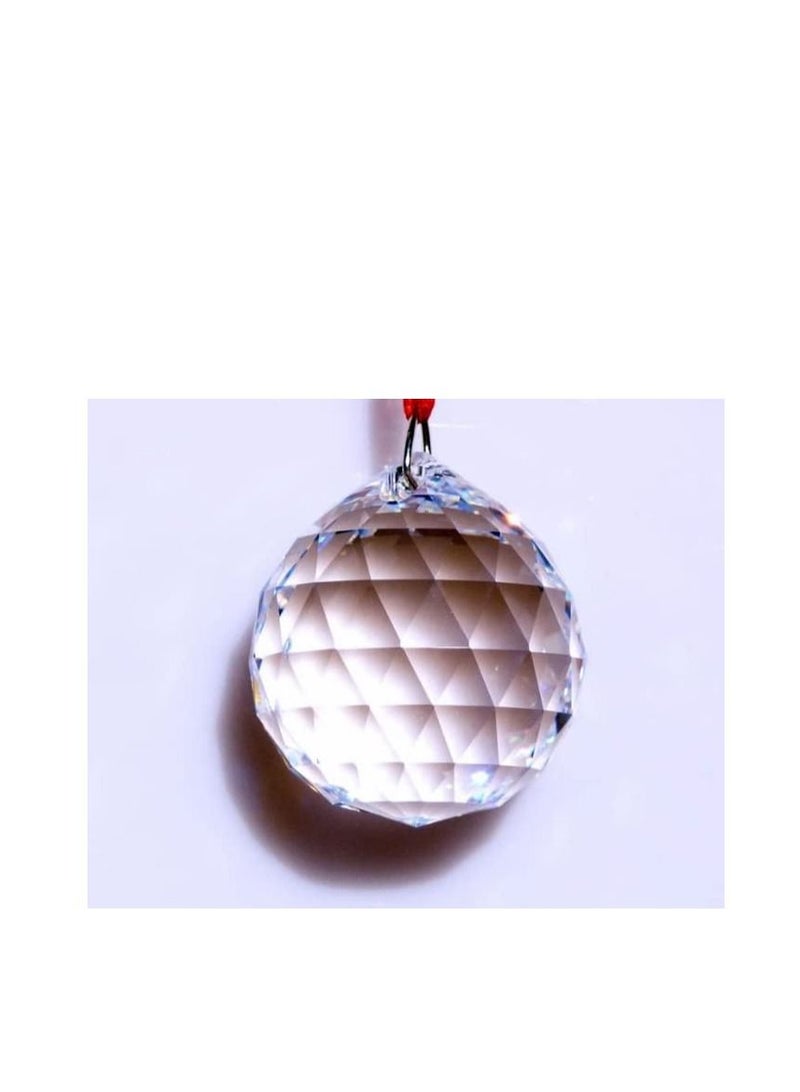 REBUY® Crystal Fengshui Clear Crystal Hanging Ball Sun Catcher for Positive Energy and and Good Luck Prosperity 30 mm - Image 2