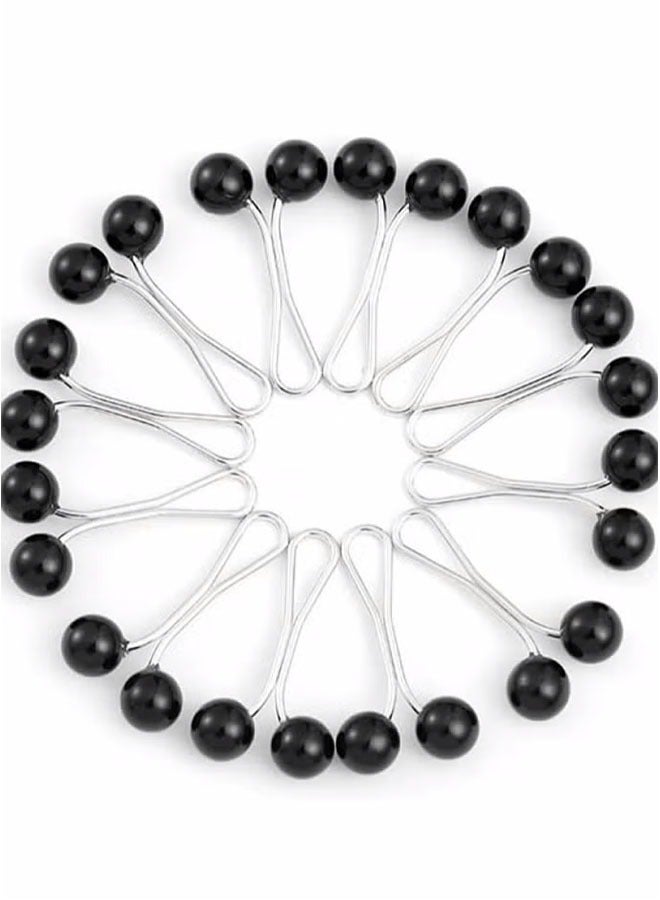 LIVQORA 12 Pcs Hijab Pearl Brooch Pins for Women, Muslim Women Headscarf Hijab U Clips, Faux Pearl Scarf Clips, Pin-Less Scarf Clips, Scarf Brooch Pin for Headscarf, Shawl, Muslim Scarf Hijab Clips - Black - Image 2