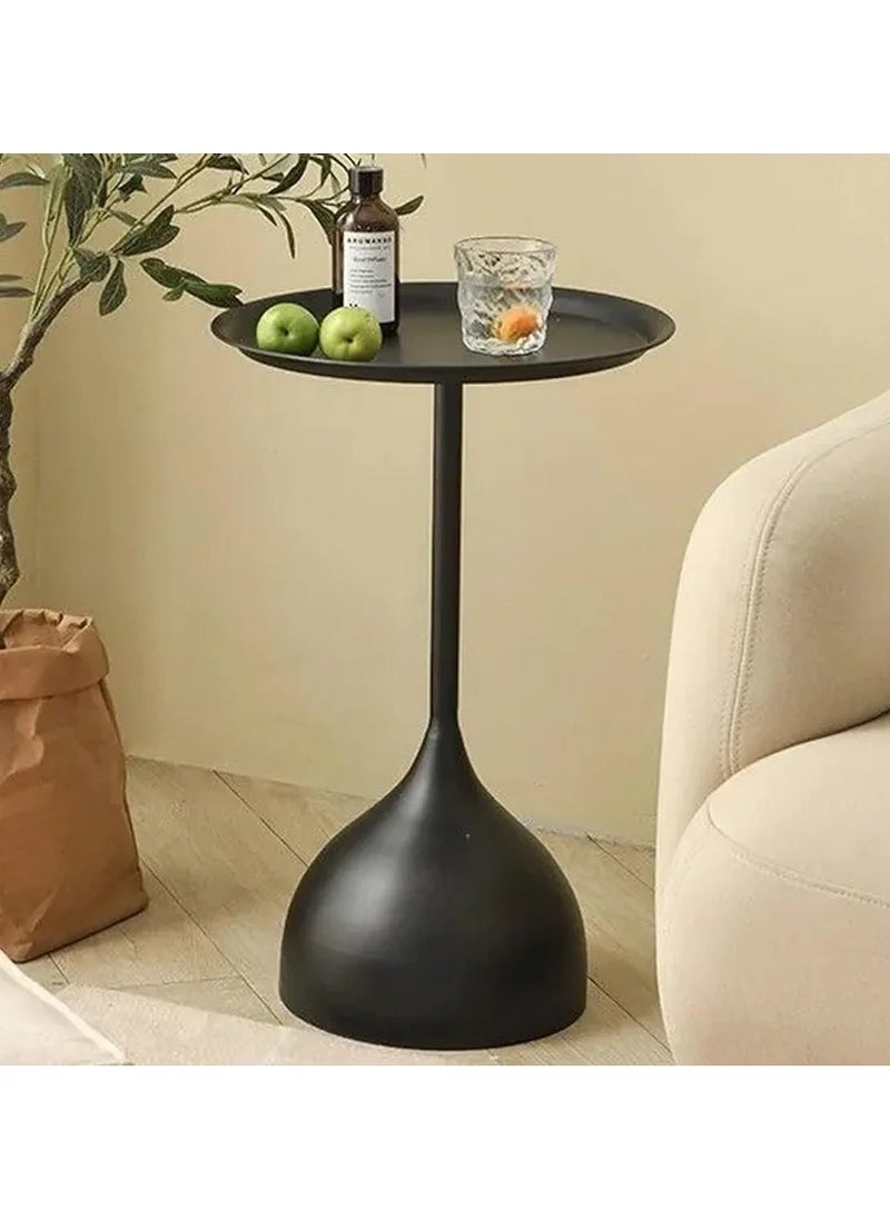 Crown Home Nordic Sofa Side Decorative Small Space Living Room Bedroom Patio, Vintage Metal End Table, Metal Iron Outdoor Round Table Weather Resistant Anti-Rust Outdoor  - Image 2