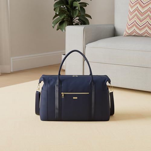 WANDF For Spirit Airlines Personal Item Bag 18x14x8 Travel Duffel Bag with TSA Approved Quart Size Bag & Shoe Bags Weekender Overnight Carry-on Luggage for Women (Navy Blue) - Image 2