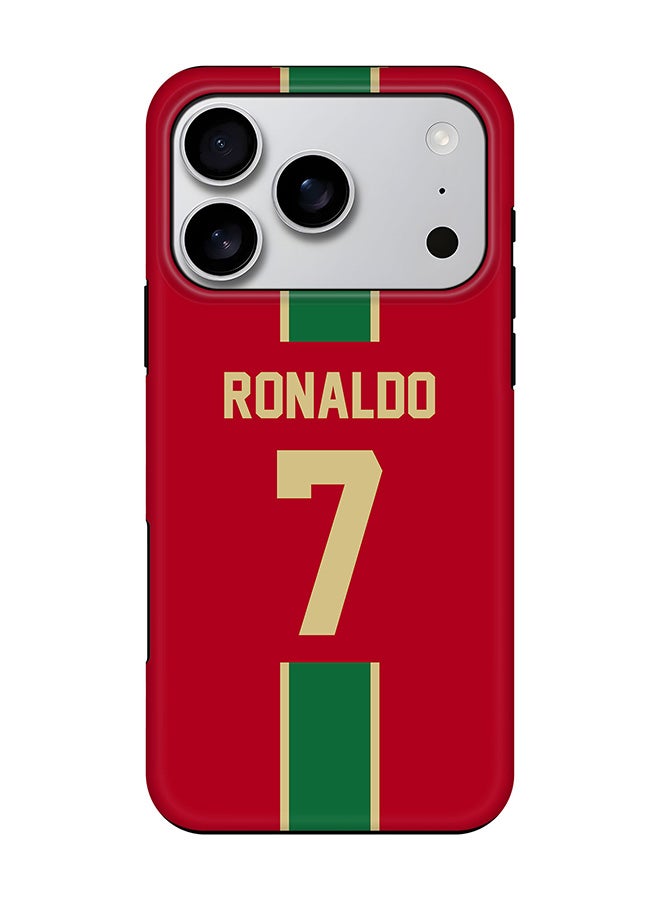 Tough Pro Magnetic Case for iPhone 17 Pro, Dual Layer hybrid PC + TPU Mobile Cover Matte - Football - Portugal,  Ronaldo