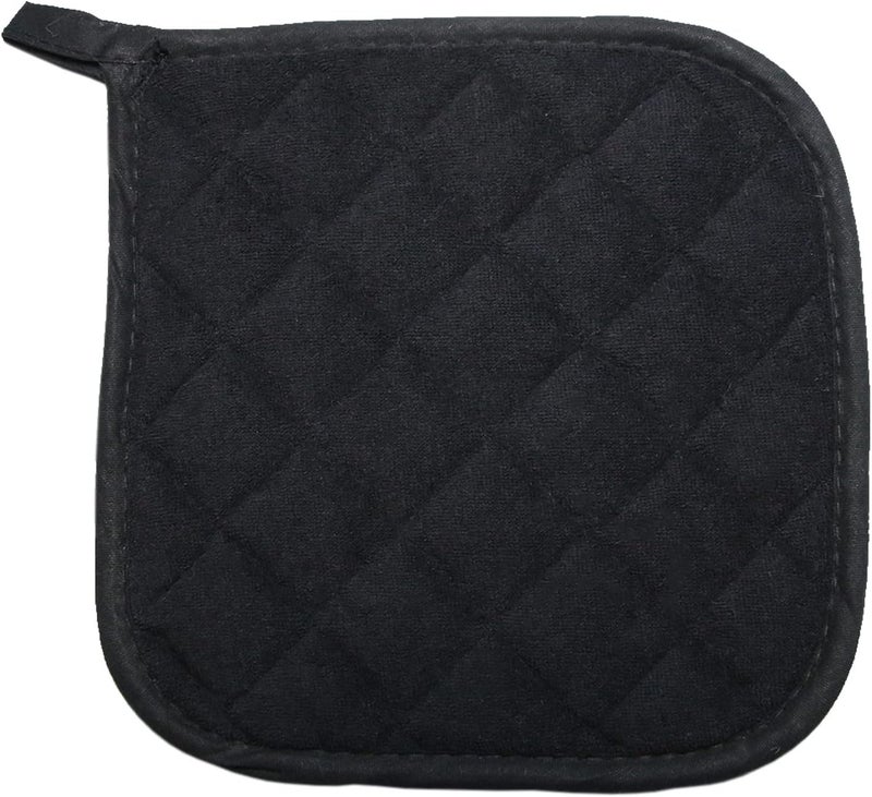 Bestjoy 5 PCS Pot Holders for Kitchen, Cotton Potholers with Great Heat Resistance, Hot Pads, Trivets for Cooking and Baking Black - Image 2