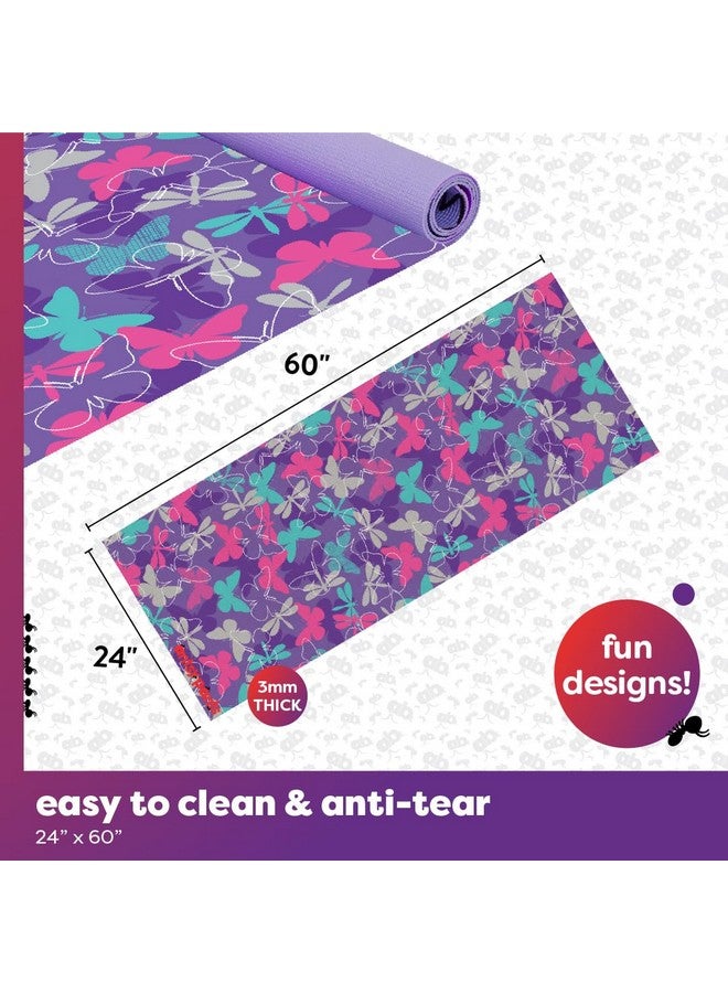 Antsy Pants Y Pants Kids Yoga Mat - Yoga Mat For Kids, Yoga Mats For Home Workout, Travel Yoga Mat, Sturdy Workout Yoga Mat Non Slip, For Kids, Toddlers, Size 60” X 24”, 3Mm Thick Free Of Toxic Phthalates  - Image 2
