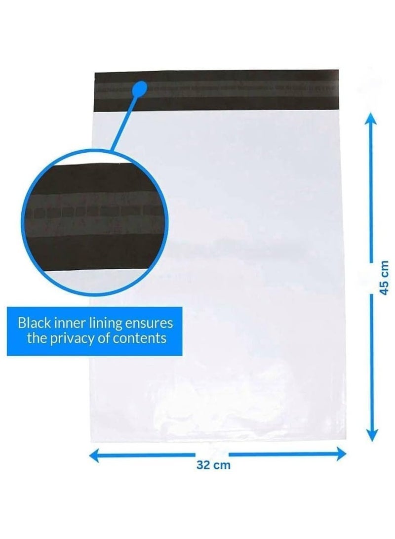 MARKQ [1400 عبوة] أكياس بولي بيضاء [32x45 سم] أظرف شحن ذاتية اللصق للتغليف والتوصيل، مثالية لإرسال الطرود والملابس - Image 3