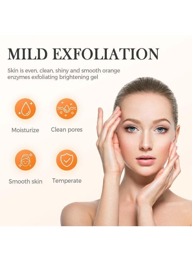 POUQUR Orange Enzymes Exfoliating Brightening Gel for Face & Body, 2025 Exfoliating Cleansing Gel Scrub, Orange Enzymes Exfoliatings Gels, Deep Clean Pores, Remove Blackheads & Moisturize Skin, All Types Skin (1pcs, 3.5 fl oz) - Image 2