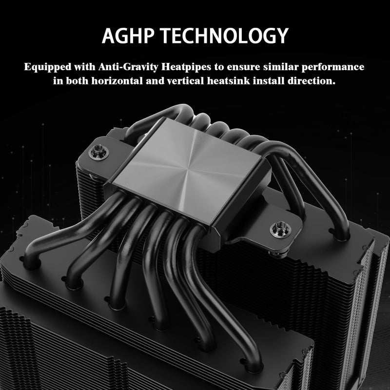 Thermalright Royal Pretor 130 Black CPU Air Cooler, Computer Double Towers Cooling,6 Heat Pipes CPU Cooler, Dual PWM Fans,High Performance PC Cooler,for AM4/AM5;Intel lga1851/1700/1150/1151/2011 - Image 2