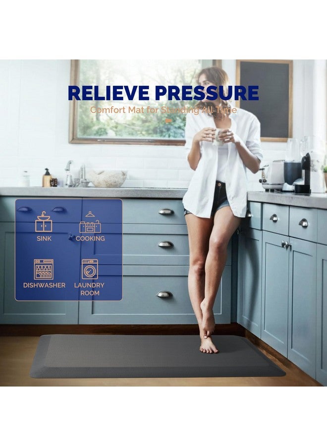 FEATOL Anti Fatigue Mat Floor Mat, Extra Thick Standing Office Desk Mat Memory Foam Cushioned Anti Fatigue Ergonomic Kitchen Mats Comfort Standing Pad NOT PVC 9/10 Inch Thick (20" x 39", Gray) - Image 4