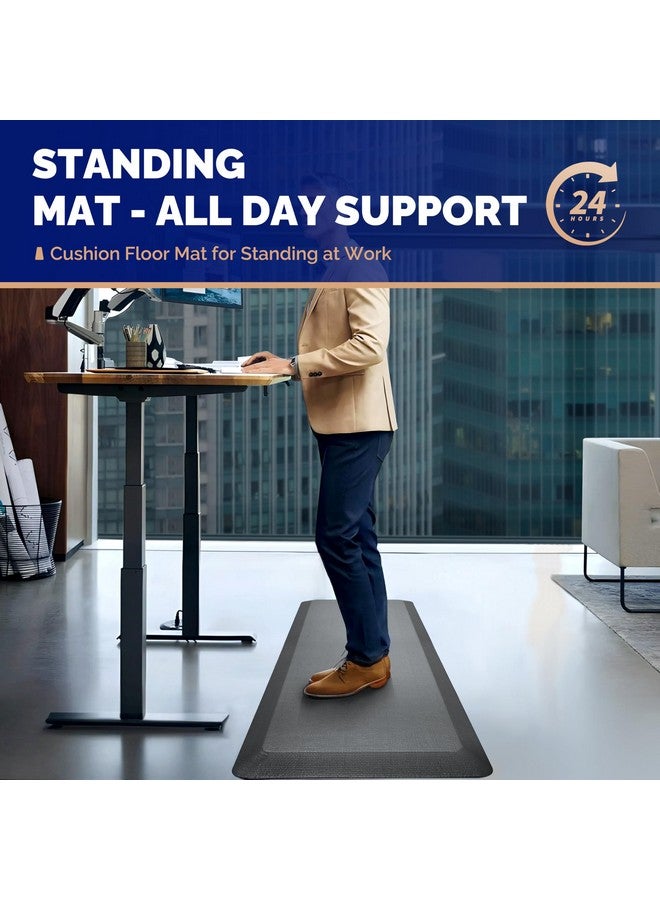 FEATOL Anti Fatigue Mat Floor Mat, Extra Thick Standing Office Desk Mat Memory Foam Cushioned Anti Fatigue Ergonomic Kitchen Mats Comfort Standing Pad NOT PVC 9/10 Inch Thick (20" x 39", Gray) - Image 2