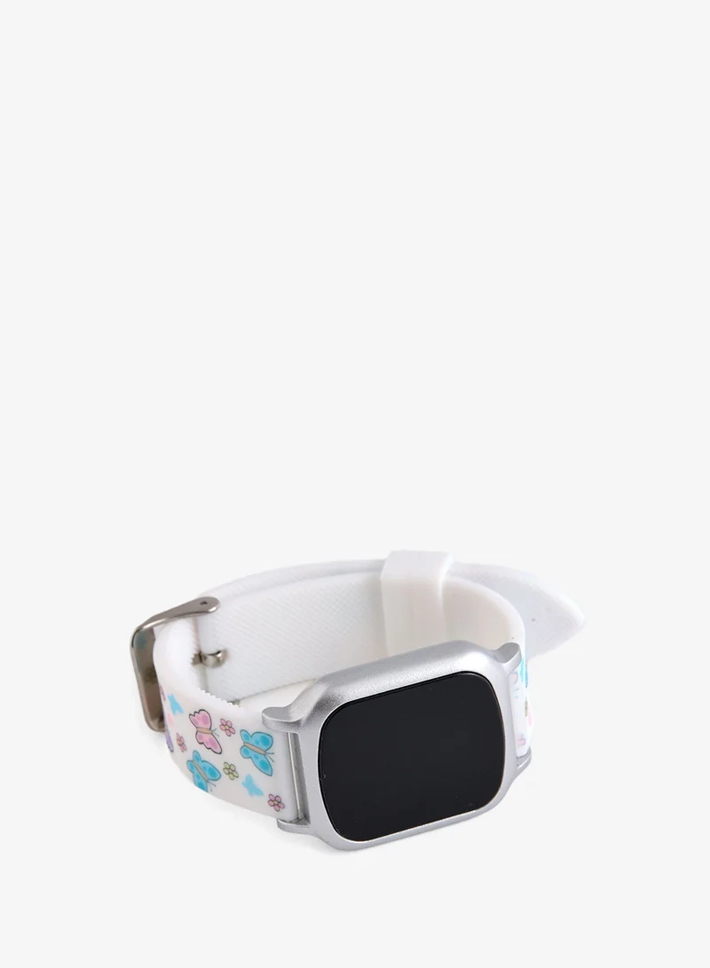 Redtag Girls White Print Digital Watch