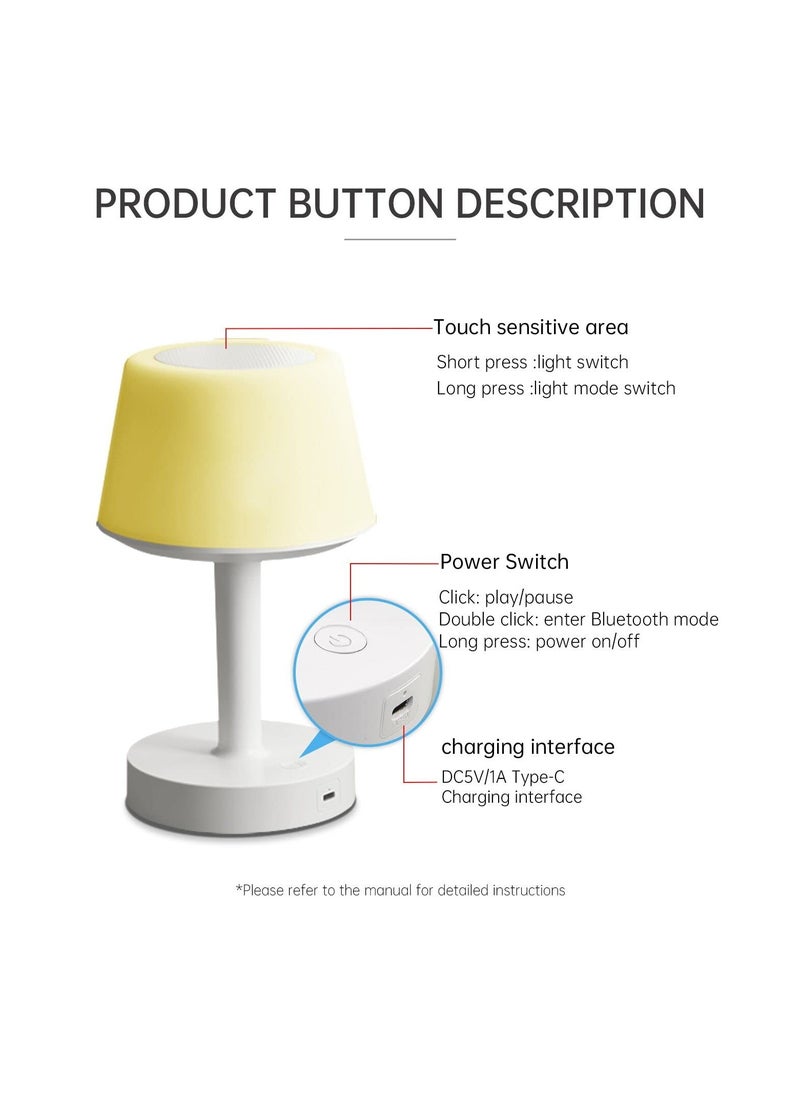 MAKS & CO. - "Desk Lamp Qur'an Speaker with Bluetooth, 7-Color LED Touch Table Lamp, 8GB Storage, 16 Reciters & 16 Translations (SQ-917) - White" - Image 1