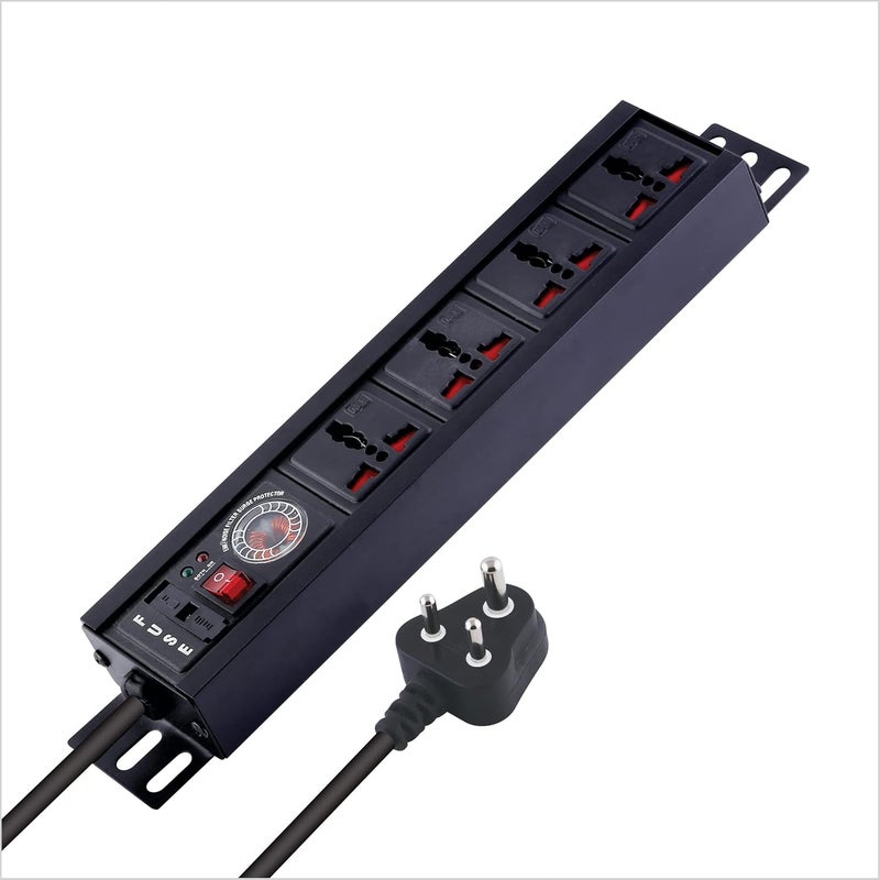 MX MX 4 Socket Extension Board Power Strip with Surge Protector Spike Guard with Switch 5 amp Socket Switch Board Universal Sockets 2000w Extension Cord 5m MultiPlug Socket for Home Office  - Image 1
