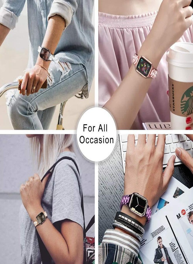DEALELE Strap Compatible with iWatch 42mm 44mm 45mm 49mm, Rhinestone Diamond Metal Replacement Bands for Apple Watch Series 8/7 / 6/5 / 4/3 / SE/Ultra Women Men, Purple, 42/44/45/49mm - Image 5