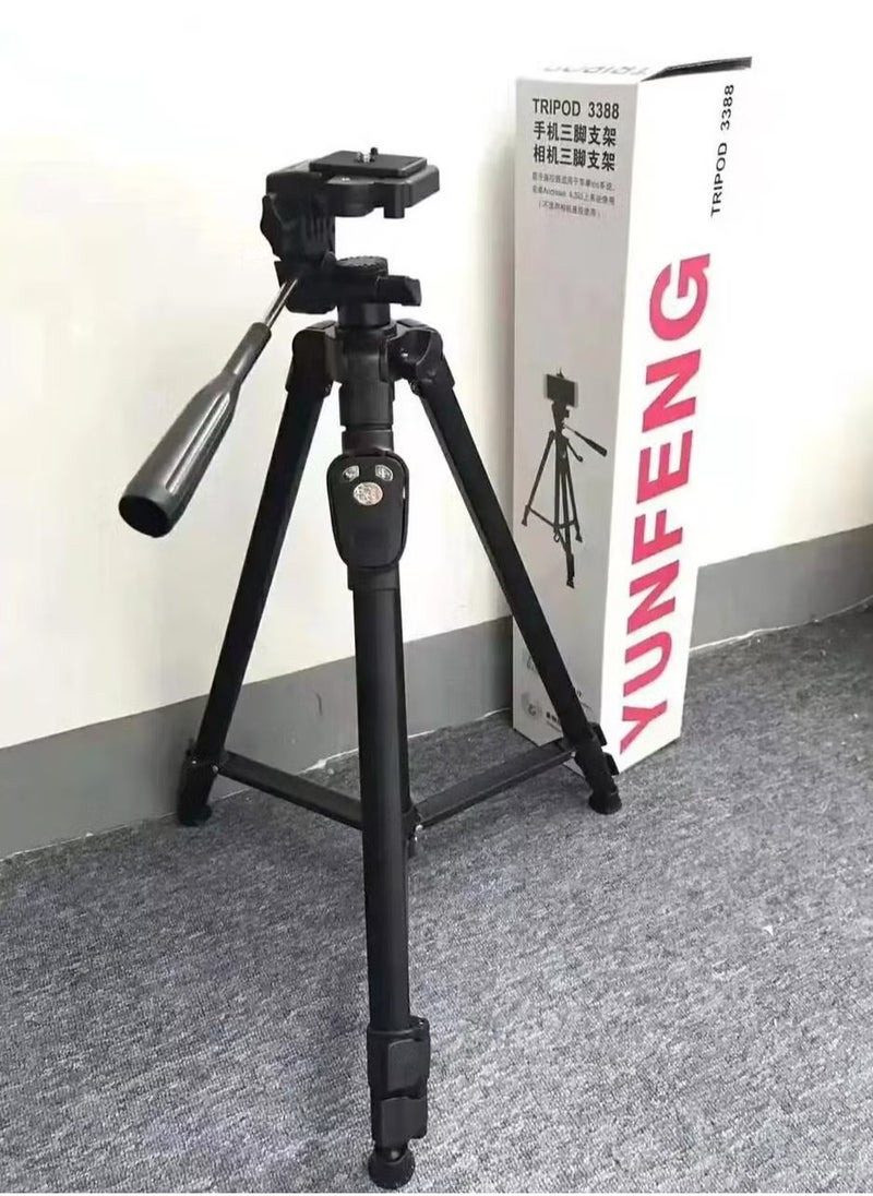 Yunteng VCT-5208 Portable Tripod Stand with Remote Shutter – Adjustable Height, Lightweight, Ideal for Smartphones & Cameras, 360° Rotation, Stable Support for Photos & Videos – Black - Image 3