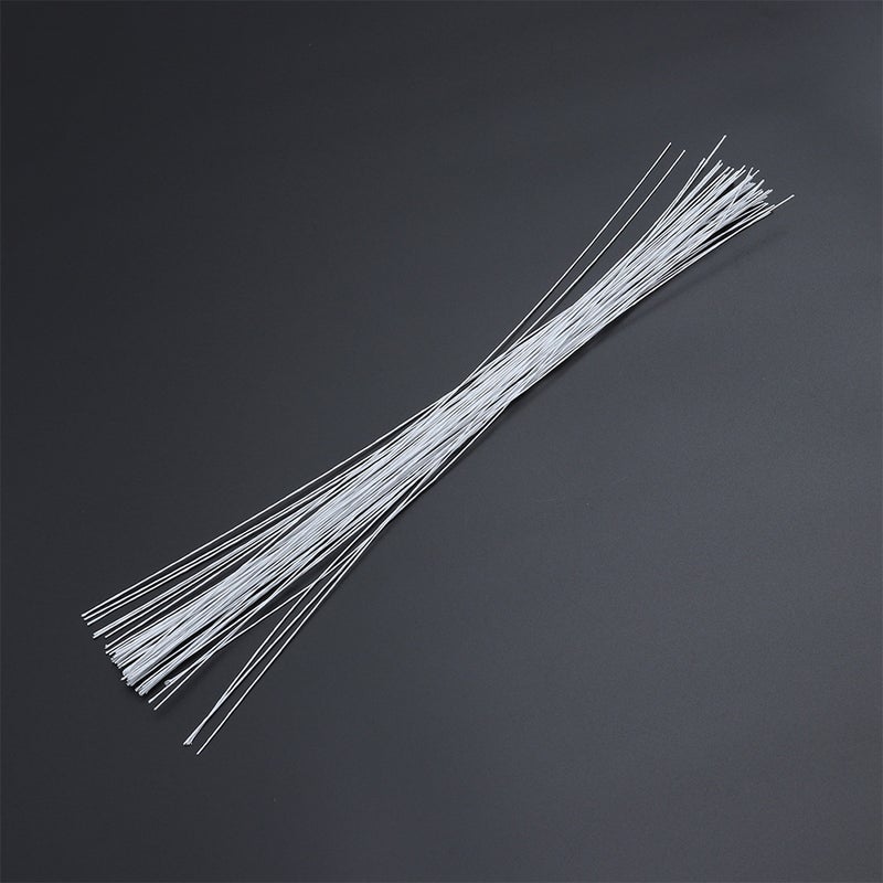 400 PCS 40cm Artificial Flower Iron Wire Stem Handmade Simulation Floral Arrangement Supplies for DIY Craft (White) - Image 1