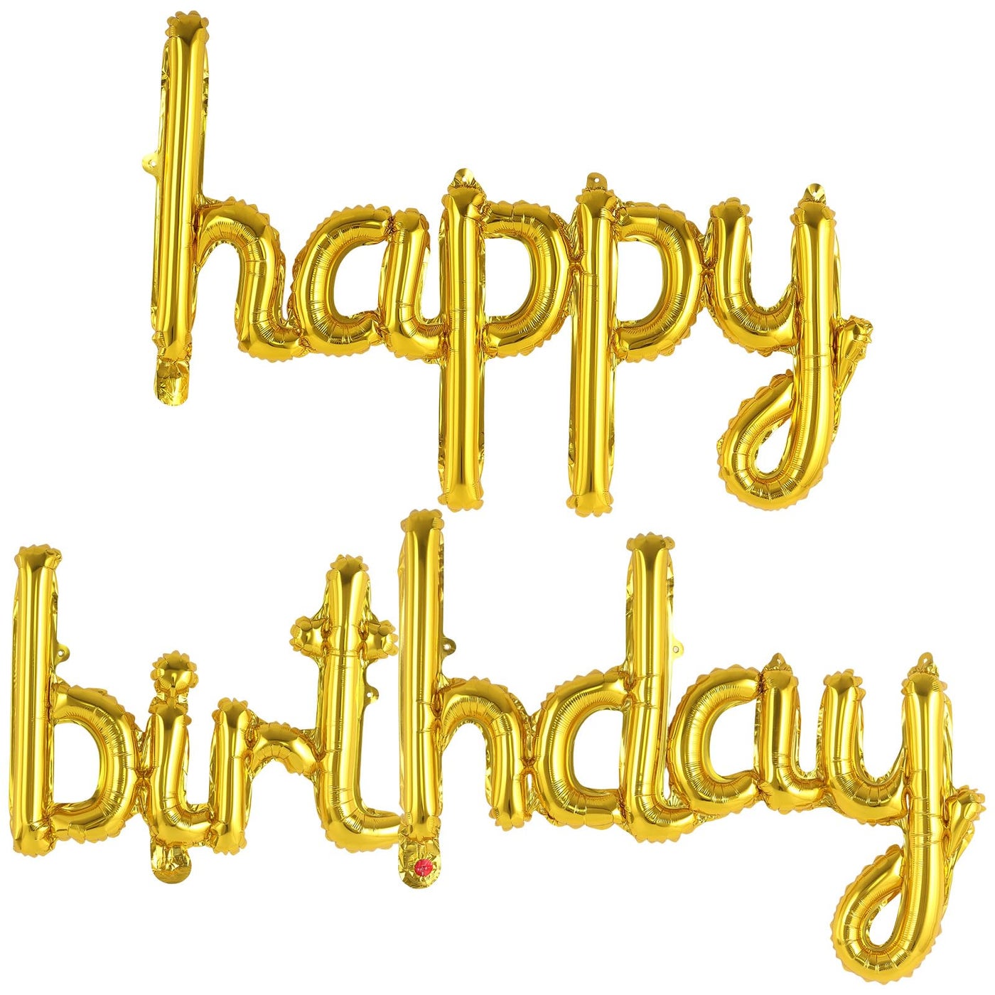 TOTAFAM Gold Happy Birthday Balloons Banner, Foil Letters Balloons, Personalized Name Signs for Women Men Boys Girls Birthday Party Decorations, Small