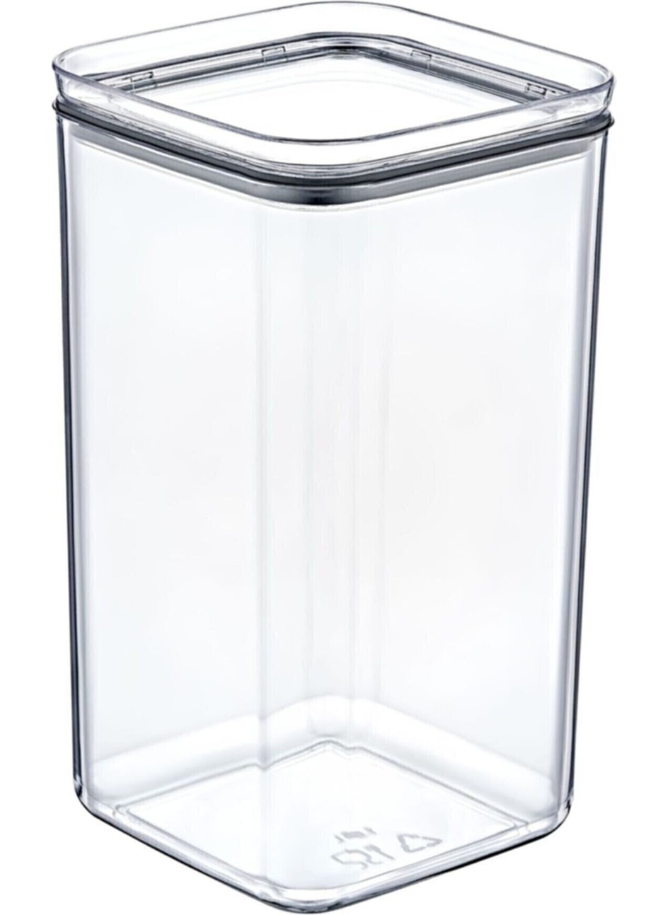 Boz House - Set of 3 1.5l Square Vacuum Container Dry Food Legume Storage Triple Airtight Container - Image 1