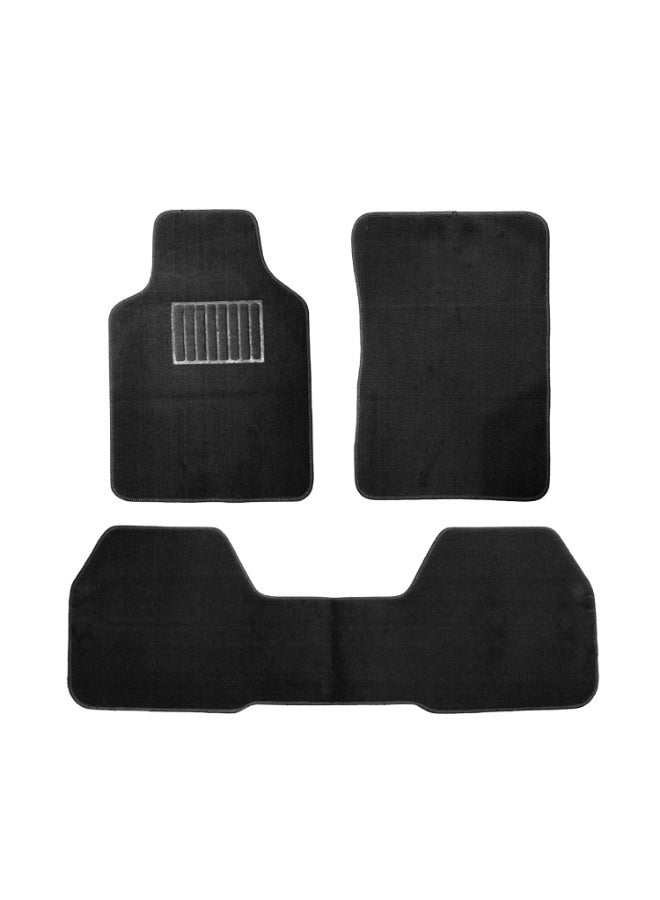 BYSON Durable Waterproof Car Floor Mats 3-Piece Set - Universal Fit Foot Mats for Sedan SUV - Soft Non Slip Heavy Duty Interior Carpet Protector - Easy to Clean Front and Rear Vehicle Mats (Black) - Image 5