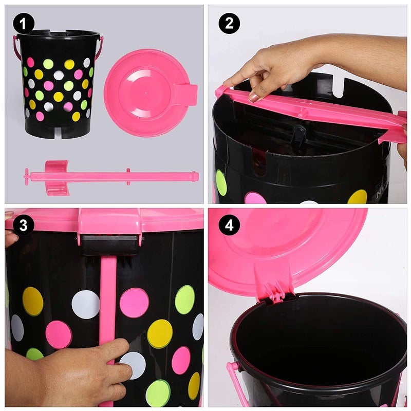 AIR O MATIC AIR O MATIC New Modern Lightweight Pedal Dustbin for Home and Office 12 LTR PINK  - Image 4
