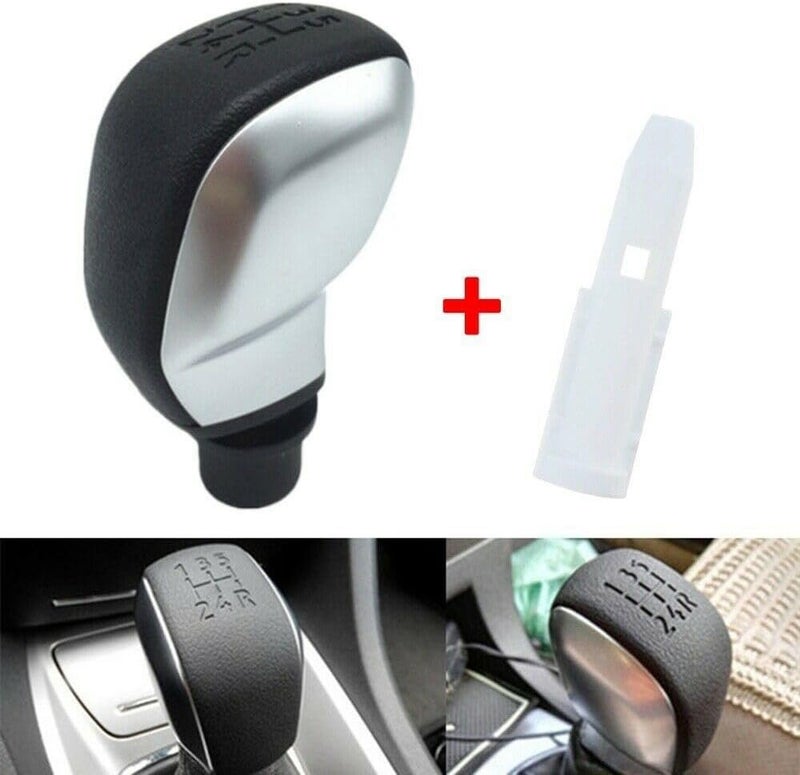 QASULER 5-Speed Gear Shift Knob - Black and Silver - Image 5