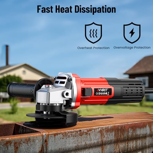 Avhrit Angle Grinder 10 Amp, 4-1/2 inch Power Angle Grinder Tools with 13000 RPM, 1200W Small Angle Grinder for Cutting, Grinding, Polishing - Image 4