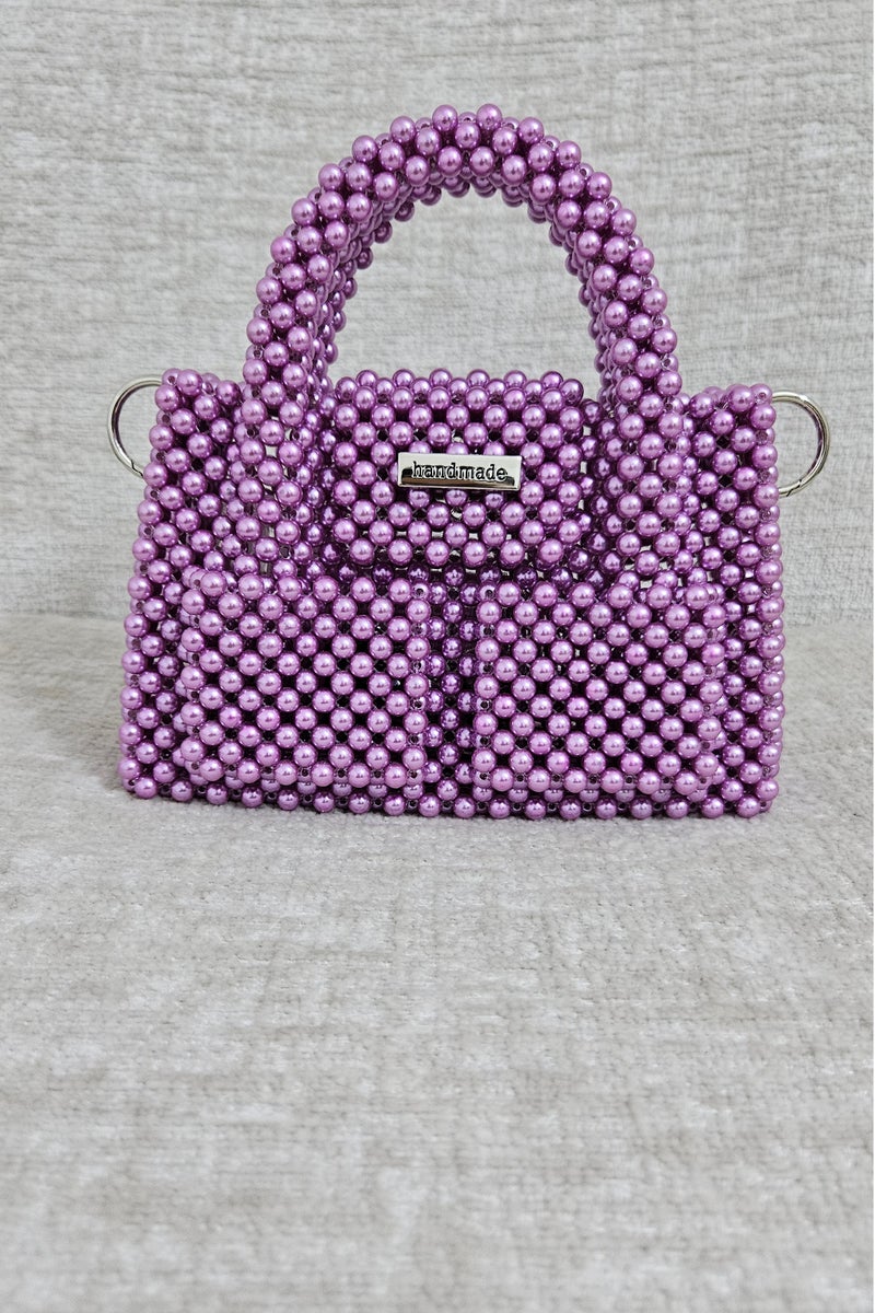 Handmade Pearl beaded bag - Image 3