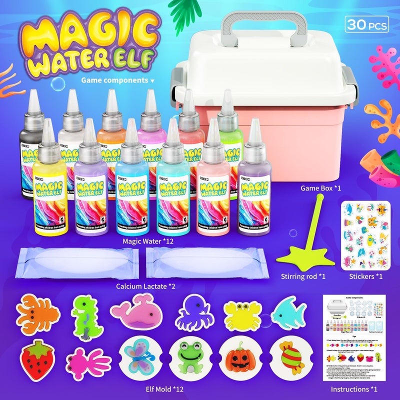 PULASIDO Magic Water Toy Elf Kit,Water Fairy Water Gel Kit,12 Magic Gels and 12 Molds to Make Your Own Water Pets Toys for 4 5 6 7 Years Old Christmas Gifts and - Image 5