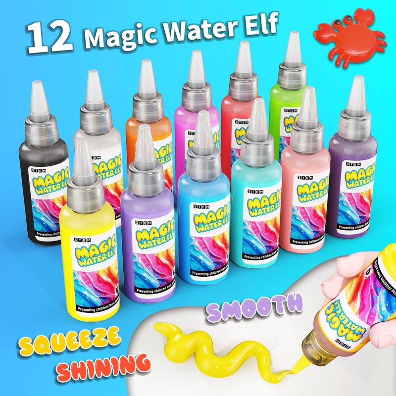 PULASIDO Magic Water Toy Elf Kit,Water Fairy Water Gel Kit,12 Magic Gels and 12 Molds to Make Your Own Water Pets Toys for 4 5 6 7 Years Old Christmas Gifts and - Image 3
