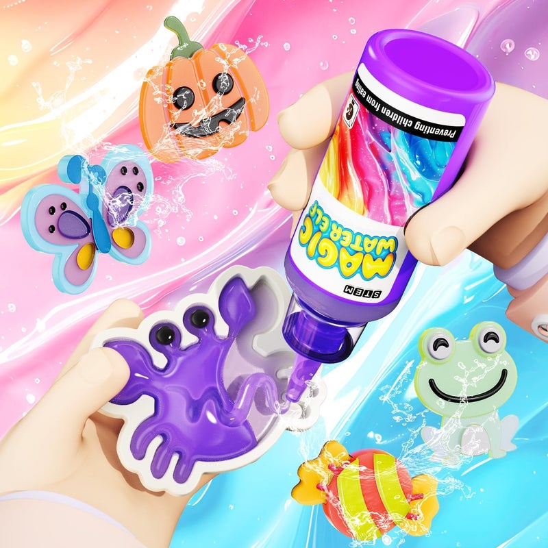 PULASIDO Magic Water Toy Elf Kit,Water Fairy Water Gel Kit,12 Magic Gels and 12 Molds to Make Your Own Water Pets Toys for 4 5 6 7 Years Old Christmas Gifts and - Image 2