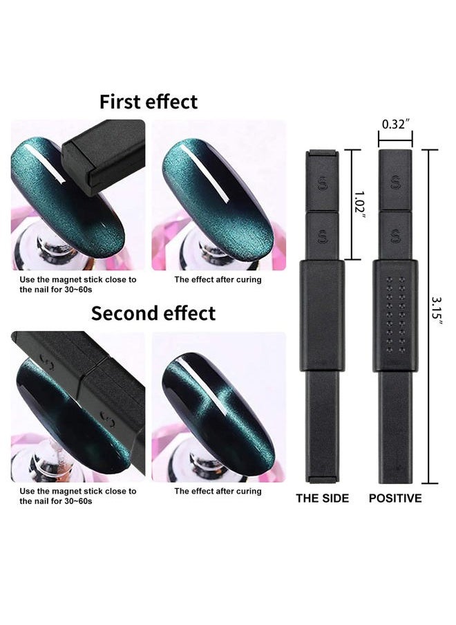 Ideal Swan 8 Pieces Nail Magnet Tool Set, Double-head Flower Design Nail Magnet Pens Magnet Stick 3D Magnetic Cat Eye Gel Polish Nail Art, for DIY 3d Magnetic, Salon, Studio or Home  - Image 3