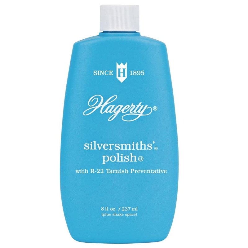 Hagerty Silversmiths' Polish, Professional Silver Cleaner and Tarnish Remover for Jewelry, Silverware, Gold and More, Kosher Certified, Made in USA, 8 Fl Oz - Image 1