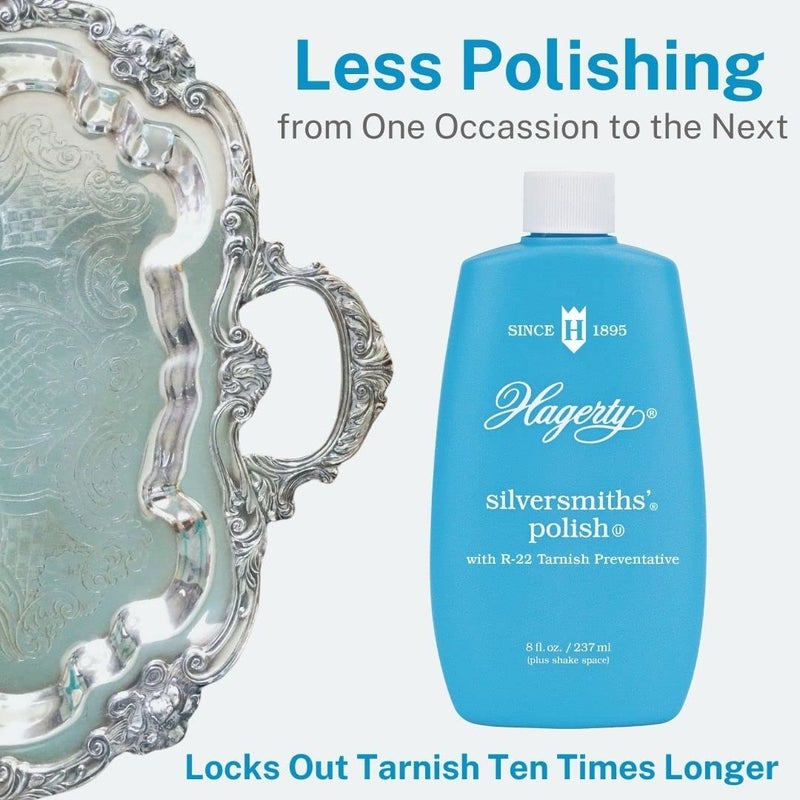 Hagerty Silversmiths' Polish, Professional Silver Cleaner and Tarnish Remover for Jewelry, Silverware, Gold and More, Kosher Certified, Made in USA, 8 Fl Oz - Image 4