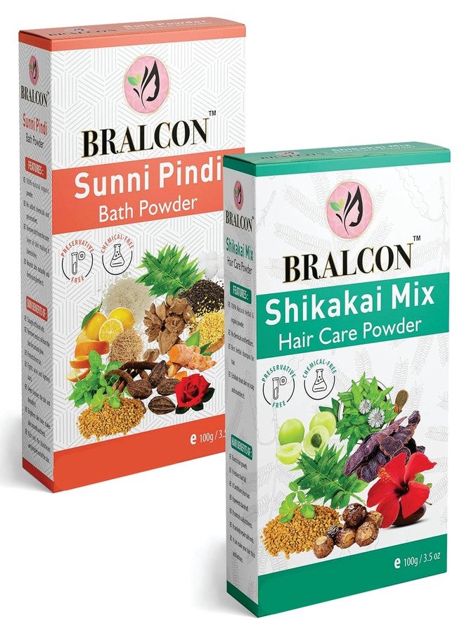 برالكون مسحوق شيكاكاي عضوي من برالكون، مسحوق استحمام سني بيندي - 200 غرام (عبوتان × 100 غرام) | مسحوق شيكاكاي للعناية بالشعر لنمو الشعر | قناع للشعر | مسحوق استحمام سني بيندي للوجه، تفتيح البشرة وإضفاء النضارة عليها - Image 1