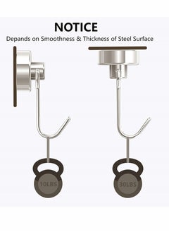 SYOSI Magnetic Hooks Pack of 10 Silver Heavy Duty Strong Magnet Hook with Rust Proof for Indoor Outdoor Hanging Refrigerator Grill Kitchen Key Holder Locker Classroom  - Image 3