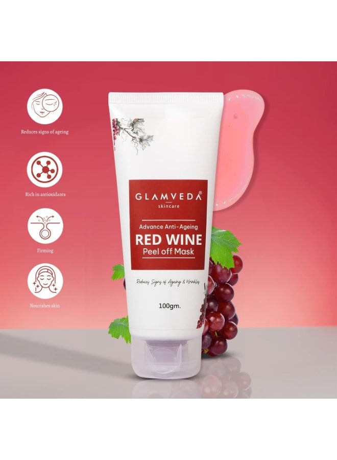 جلامفيدا قناع قشري من نبيذ الأحمر من GLAMVEDA - مضاد للشيخوخة، إزالة السمرة وعلاج لتفتيح البشرة. يزيل الرؤوس السوداء والبقع الداكنة، يقلل التجاعيد، مناسب لجميع أنواع البشرة، 100 جرام - Image 2