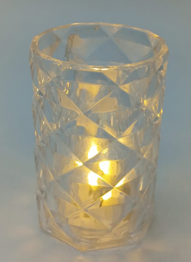 شمعة LED بكوب كريستالي – مصباح ديكور بضوء دافئ  - Image 1