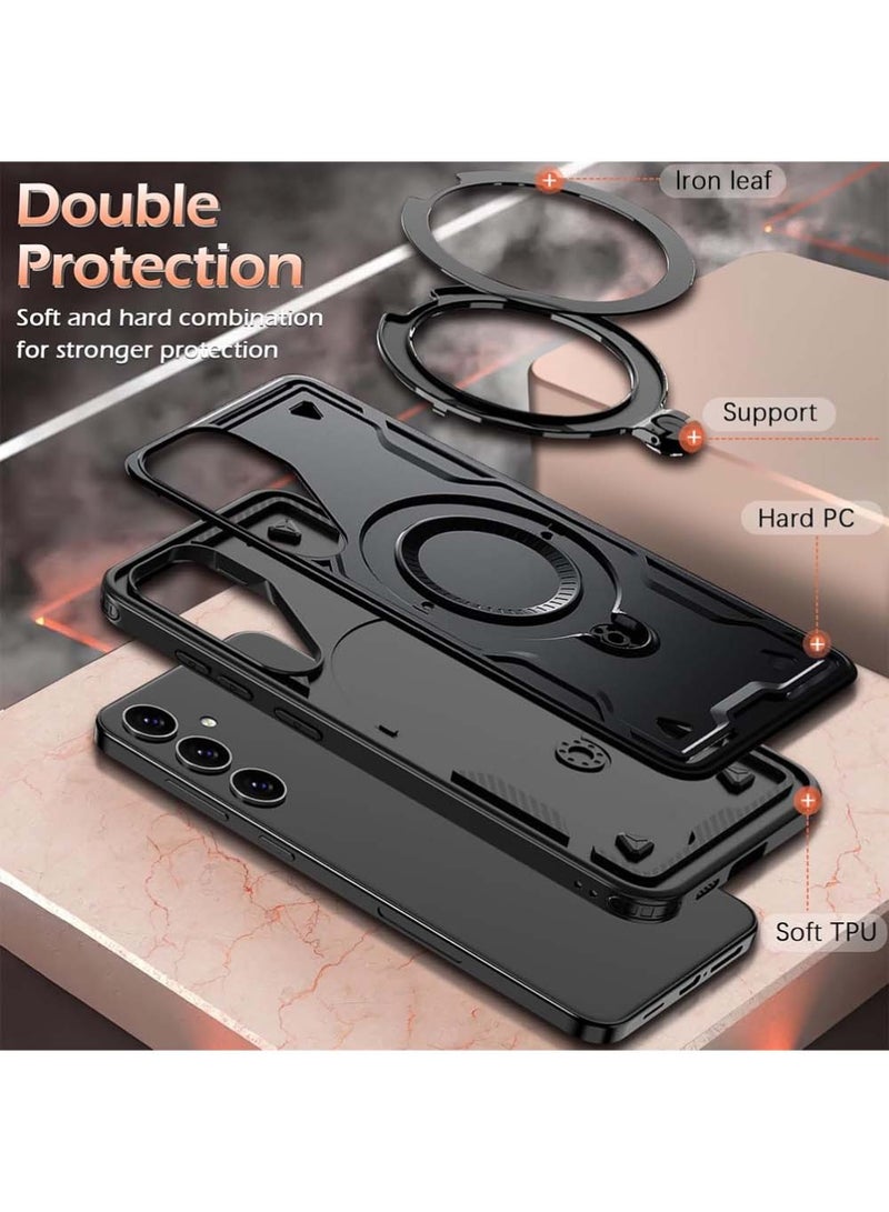 X-level [1+1 Sets] Samsung Galaxy A55 Case Cover Magnetic with stand [Compatible with Mag-Safe] [with Screen Protector] Wireless Charging,Shockproof Galaxy A55 5G Case, Ring Holder Phone Cover,for Samsung A55 Phone Case - Image 5