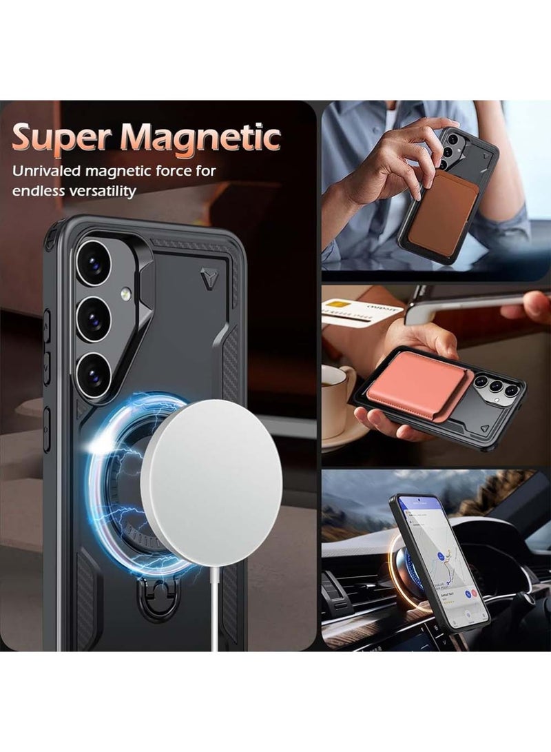 X-level [1+1 Sets] Samsung Galaxy A55 Case Cover Magnetic with stand [Compatible with Mag-Safe] [with Screen Protector] Wireless Charging,Shockproof Galaxy A55 5G Case, Ring Holder Phone Cover,for Samsung A55 Phone Case - Image 2