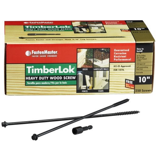 FastenMaster FMTLOK10-250 TimberLOK Heavy-Duty Wood Screw, 10 Inches, 250-Count,Black - Image 2
