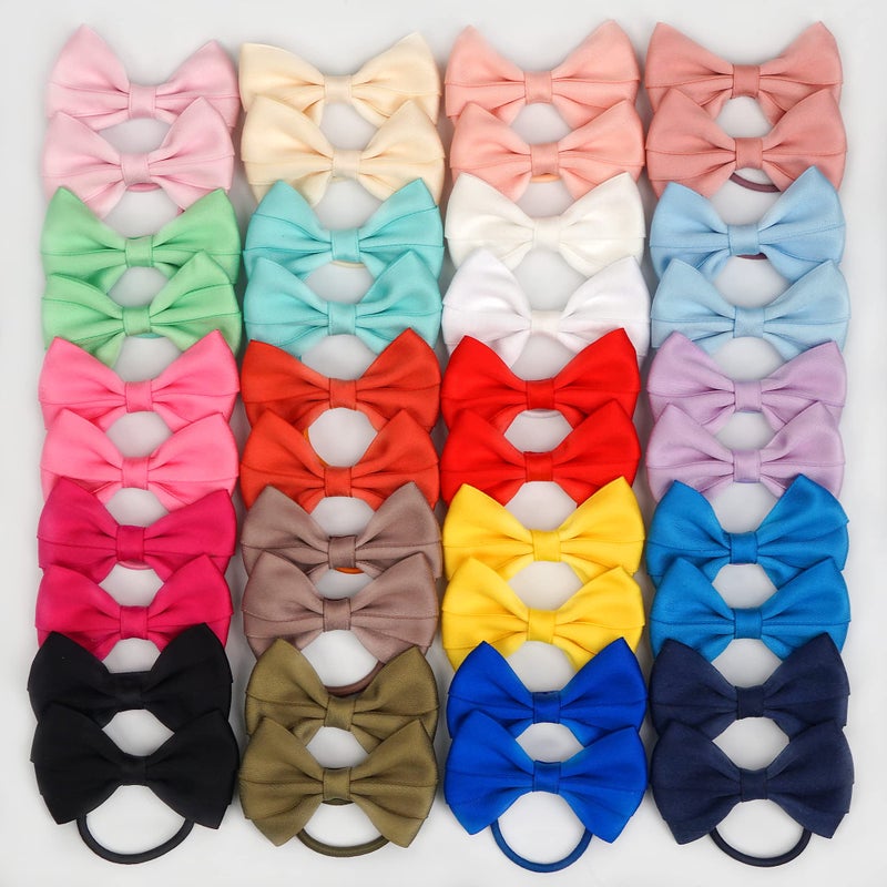 Ayesha Hair Accessories - Ribbon Bows, Hair Ties, Rubber Bands, Pigtail Ponytail Bows for Girls, 14pcs - Image 5