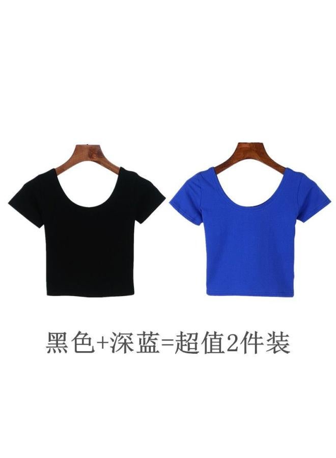 Song Feng Ya 95 Cotton Navel Short Sleeve Women's Summer Short T-shirt Navel Leakage Tight High Waist Top Half Sleeve Base Shirt Short T-shirt 