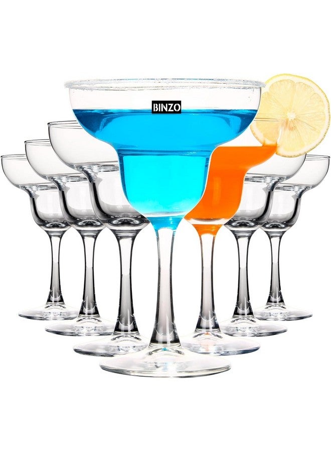 BINZO BINZO Margarita Cocktail Glasses, Set of 6, 240 ml, Glasses for Parties, Martini, Mocktail, Pina Coladas, Cosmopolitan, Champagne Coupe, Wine, Juice, Dessert. (6)  - Image 1