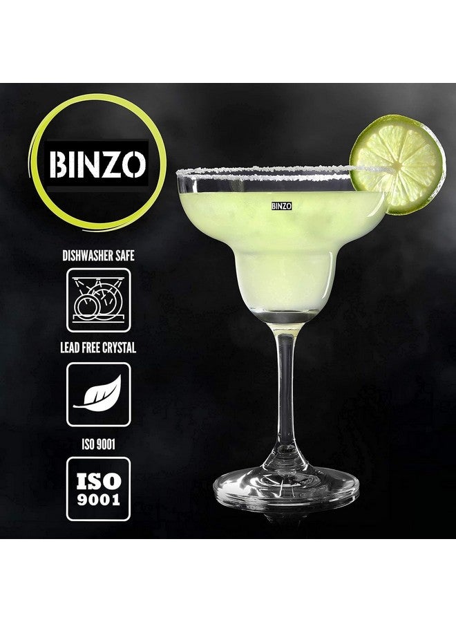 BINZO BINZO Margarita Cocktail Glasses, Set of 6, 240 ml, Glasses for Parties, Martini, Mocktail, Pina Coladas, Cosmopolitan, Champagne Coupe, Wine, Juice, Dessert. (6)  - Image 3