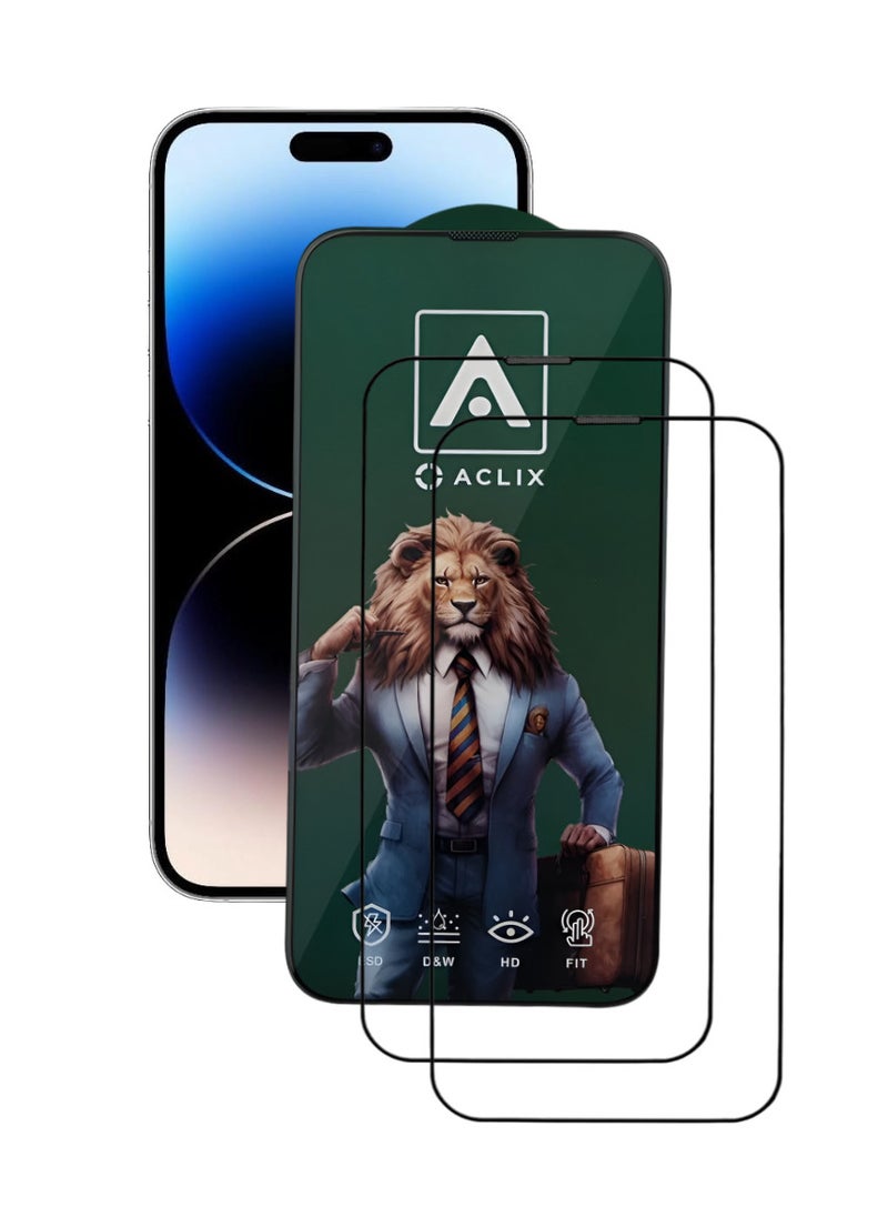أكاليكس قطعتين، واقي شاشة عالي الجودة لهاتف آيفون 14 برو ماكس - Image 1