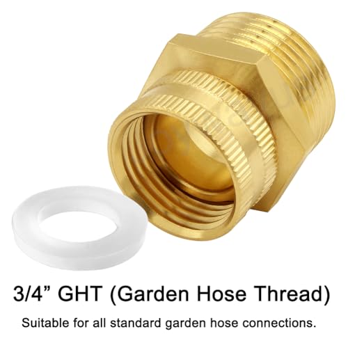 Joywayus Brass 3/4" GHT Female x 1" NPT Male Thread Swivel Pipe Fitting Garden Hose Threaded to Pipe Threaded Adapter - Image 4