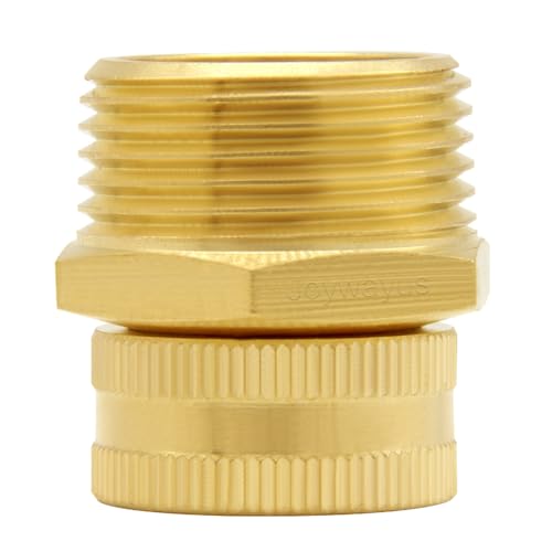 Joywayus Brass 3/4" GHT Female x 1" NPT Male Thread Swivel Pipe Fitting Garden Hose Threaded to Pipe Threaded Adapter - Image 1