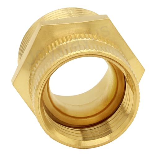 Joywayus Brass 3/4" GHT Female x 1" NPT Male Thread Swivel Pipe Fitting Garden Hose Threaded to Pipe Threaded Adapter - Image 5