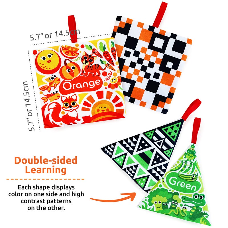 BabyBibi High Contrast Crinkle Paper Shapes - Baby Sensory Toys for Visual Development, Tummy Time - Crib, Stroller & Car Seat Crinkle Toys for Babies & Infants 3 Months+ - Image 4